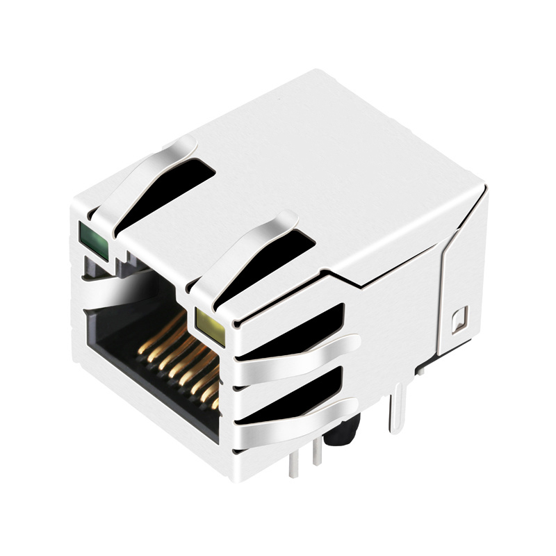 JL211B113FD2A4D 集成百兆 带灯带弹带屏蔽RJ45 网络接口