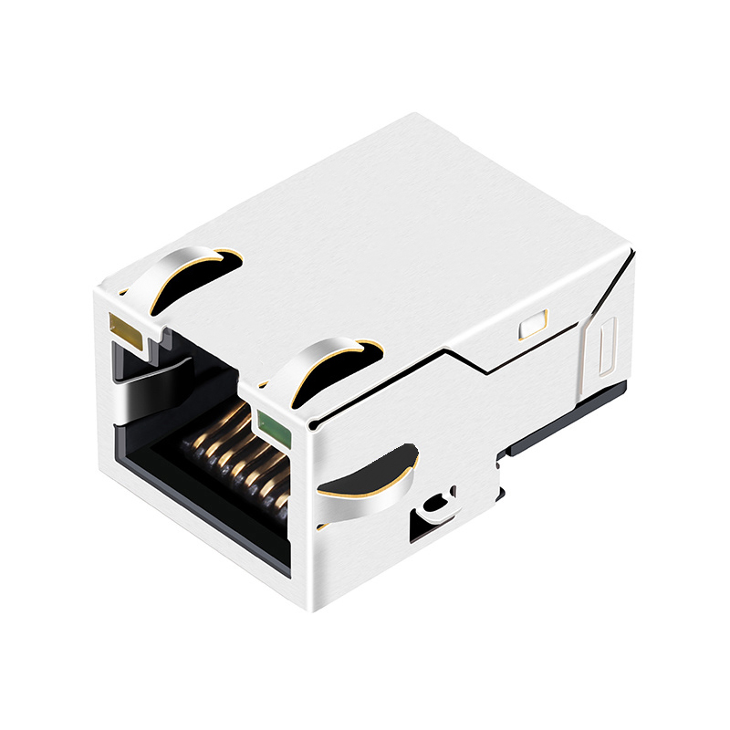 JL211Q138DB1A7S057 单口带灯带弹  集成千兆 贴片 沉板式 RJ45 网络接口